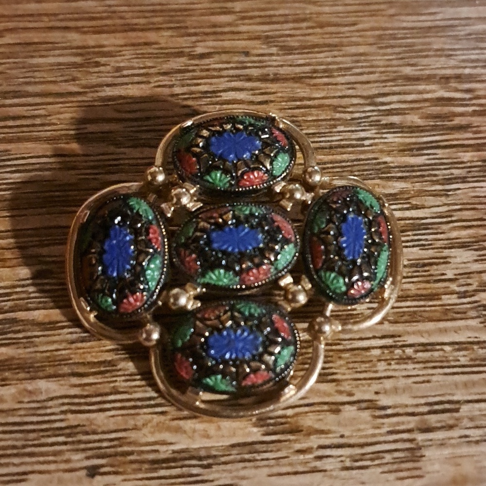 Sarah Coventry Goldtone Mosaic Pin